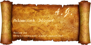 Adamcsek József névjegykártya
