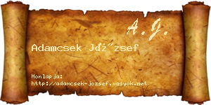 Adamcsek József névjegykártya