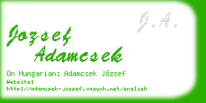 jozsef adamcsek business card